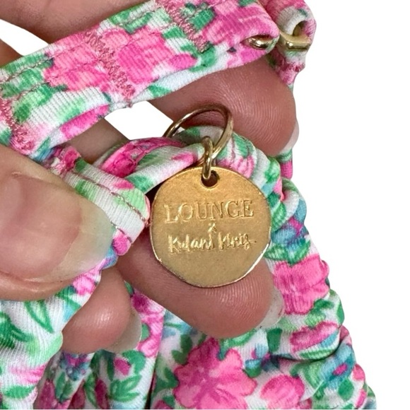 Lounge x Kulani Kinis Halter Bralette String Bikini Top in Sweet Pea Floral - Picture 9 of 16